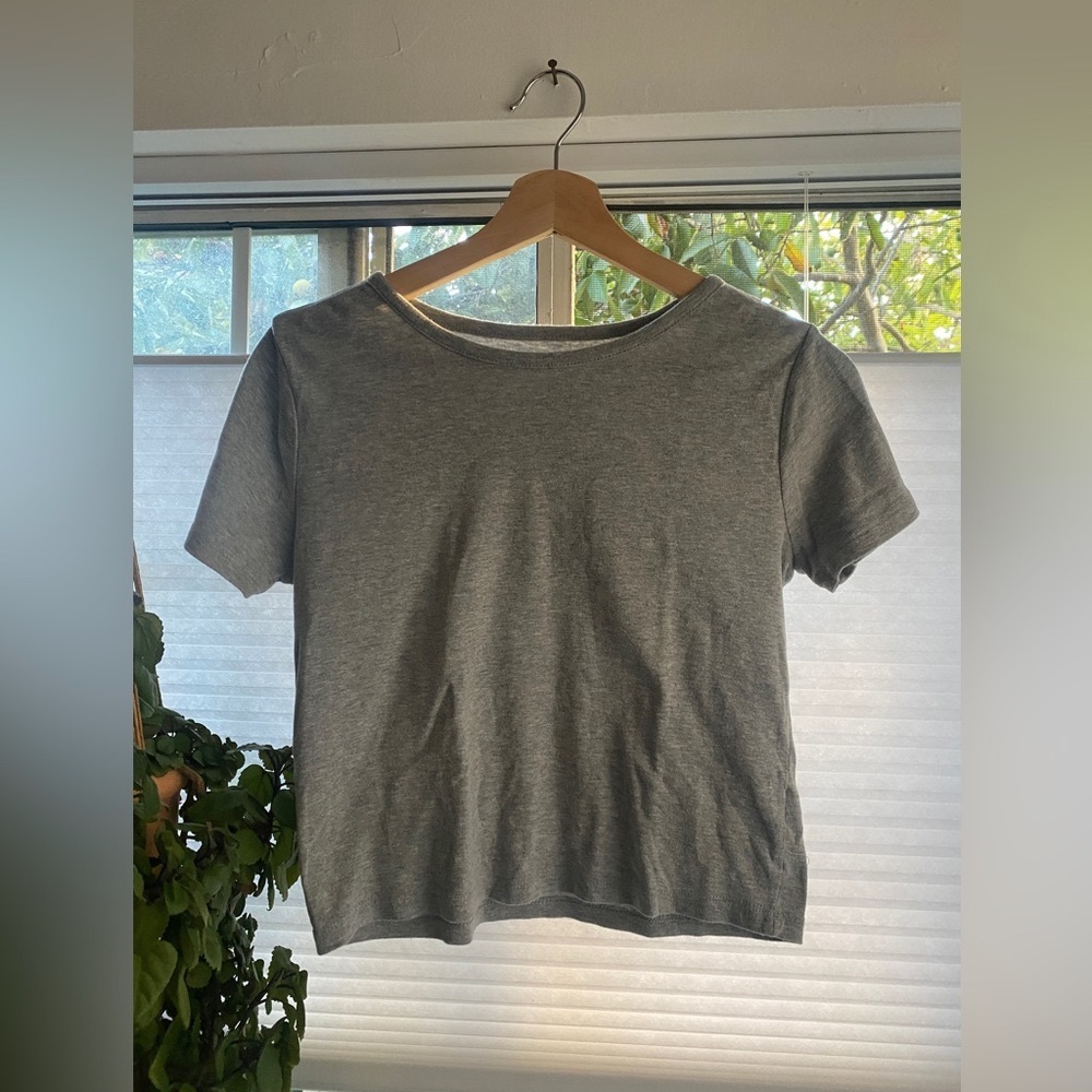 Grey SO Favorite Baby Tee, cropped